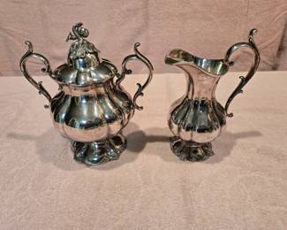 Creamer & sugar bowl silverplate