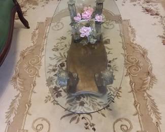 Glass top coffee table 