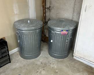 GALVANIZED STEEL WASTE CANS