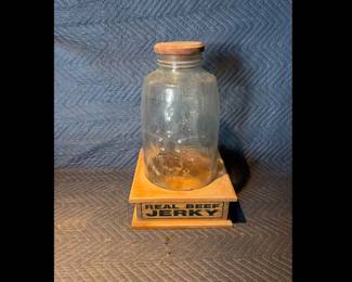 vintage beef jerky glass display