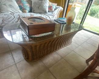 Rattan coffee table