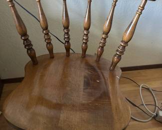 Spindle back wood chair