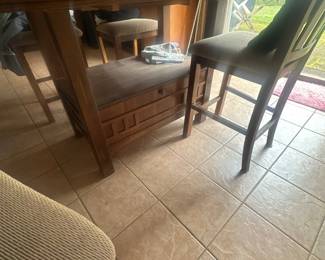 Counter height dining table with storage