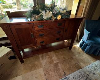 Mission style sideboard buffet