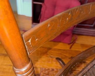Vintage rocking chairs with carved detail