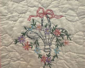 Hand embroidered quilt