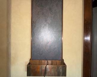 Slate and copper wall water feature