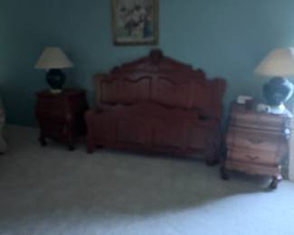 Queen solid wood bed /night stands / dresser and chest