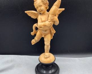 G. Ruggeri Alabaster Cherub, Made in Italy