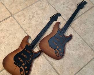 Guitar metal and wood wall art