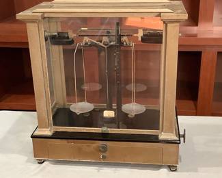 One of many glass enclosed balances