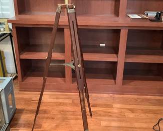 Wood and brass tripod