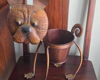 French Bulldog Metal Planter