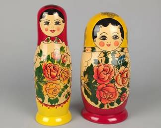 Semyonov Style Floral Matryoshka Nesting Dolls