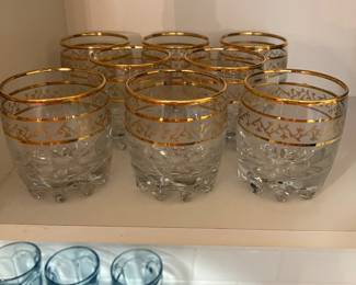 Gold Decorated Rocks Glasses