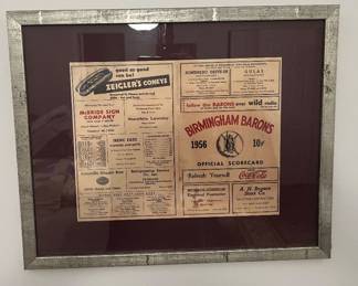 1956 B’ham Barons Scorecard 