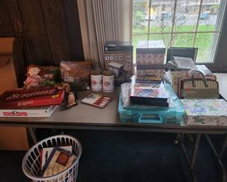 Games, Photo albums(new) photo boxes, cross stitch 