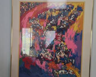Framed Leroy Neiman Signed Racing Print