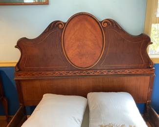 Detail of headboard with lovely wood grains that must be sold all together six pieces in total