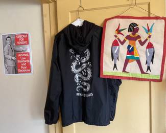 I think the sign says it all, but maybe the jacket would be good to wear appliqué hanging would make great pillow front as well