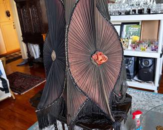 Lampshade extraordinaire need some TLC but measures 15 inches across by 28 inches high