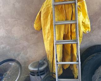 16 foot extension ladder three yellow protective suits one patio heater