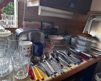 Fun, vintage, stainless flatware, sunbeam, toaster daisy fruit juicer, 