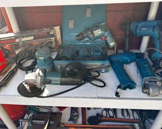 Makita assorted tools inc. drill, driver drill, hammer drill, radial saw, sander, power hammer