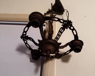 Three light ceiling fixture no great way to display it much prettier in person