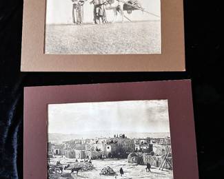 Two of four Indian photographs by Edward Curtiss
