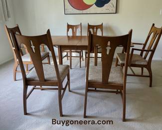 MCM Drop Leaf Table & 6 Chairs