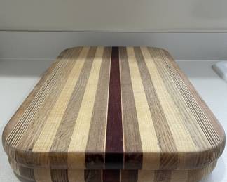 End Grain Cutting Board with Purpleheart, Maple, and Walnut/Oak