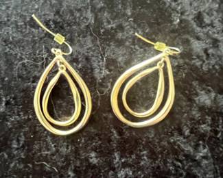 Double Teardrop Open Hoop Earrings