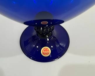 Veronese Style Murano Art Glass Vase, Cobalt Blue