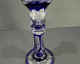 Ajka Crystal Cobalt Blue Candlestick
