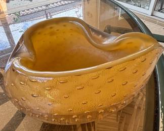 Murano Amber Bullicante Ashtray/Bowl