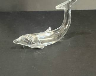 Clear Glass Dolphin Figurine