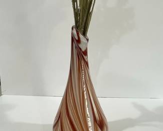 Vintage Swirl Glass Vase - Murano Style