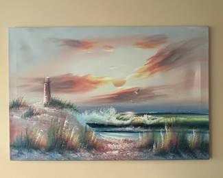 Lighthouse Seascape Oil Painting