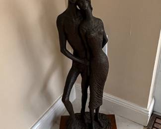Bronze Sculpture of Embracing Couple by Austin Productions