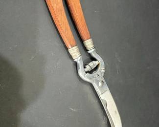 Vintage Poultry Shears with Wooden Handles