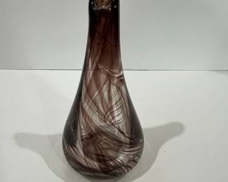 Murano Art Glass Vase with Swirl Pattern