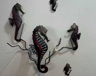 Set of 5 Metal Seahorse Wall Decor