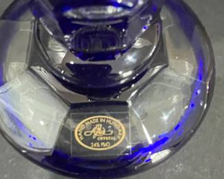 Ajka Crystal Cobalt Blue Candlestick