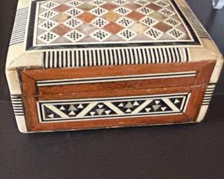 Egyptian Mother of Pearl Inlaid Jewelry Box
