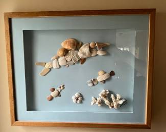 Framed Seashell and Coral Art