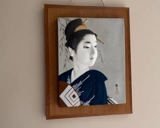 Japanese Geisha Portrait Plaque