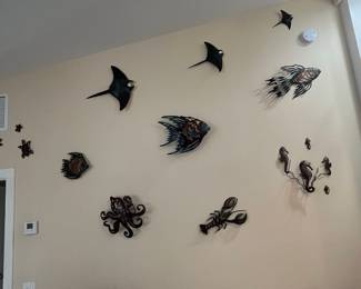 Assorted Metal Marine Life Wall Art Collection