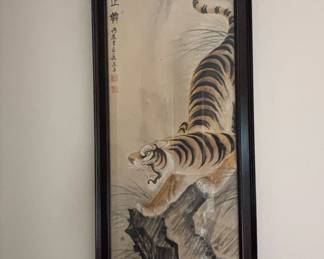 Chinese Tiger Scroll Painting