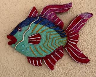 Glittered Tropical Fish Wall Plaque